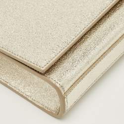 Pre Owned Saint Laurent Gold Leather Cassandre Clutch