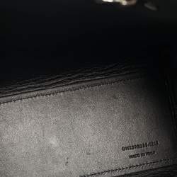 Pre Owned Saint Laurent Black/Cream Python Embossed and Leather Nano Classic Sac De Jour Tote