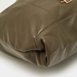 Pre Owned Saint Laurent Olive Green Quilted Leather Jamie Pochon Shoulder Bag