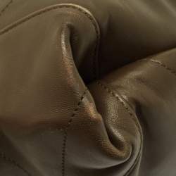 Pre Owned Saint Laurent Olive Green Quilted Leather Jamie Pochon Shoulder Bag