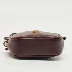 Pre Owned Saint Laurent Burgundy Leather Mini Blogger Crossbody Bag