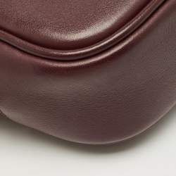 Pre Owned Saint Laurent Burgundy Leather Mini Blogger Crossbody Bag