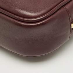Pre Owned Saint Laurent Burgundy Leather Mini Blogger Crossbody Bag