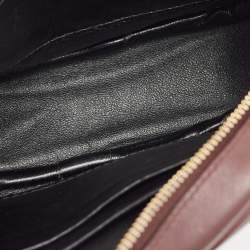 Pre Owned Saint Laurent Burgundy Leather Mini Blogger Crossbody Bag