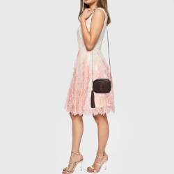 Pre Owned Saint Laurent Burgundy Leather Mini Blogger Crossbody Bag