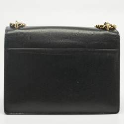 Pre Owned Saint Laurent Black Leather Medium Sunset Shoulder Bag