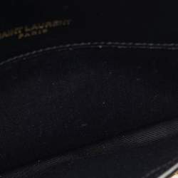 Pre Owned Saint Laurent Black Leather Cassandre Phone Holder