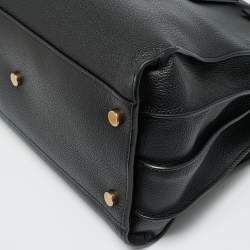 Pre Owned Saint Laurent Black Supple Leather Small Classic Sac De Jour Tote