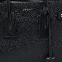 Pre Owned Saint Laurent Black Supple Leather Small Classic Sac De Jour Tote