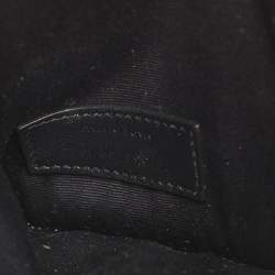 Pre Owned Saint Laurent Beige/Tan Canvas and Leather Uptown Pouch