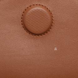 Pre Owned Saint Laurent Beige/Tan Canvas and Leather Uptown Pouch