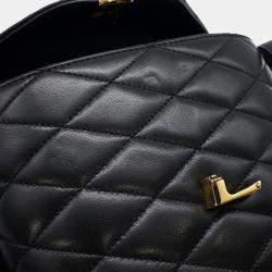 Pre Owned Saint Laurent Paris June Box Shoulder Bag Black Leather