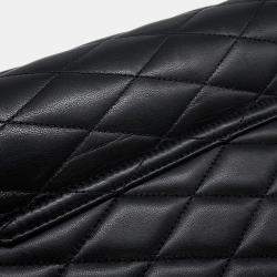 Pre Owned Saint Laurent Paris June Box Shoulder Bag Black Leather