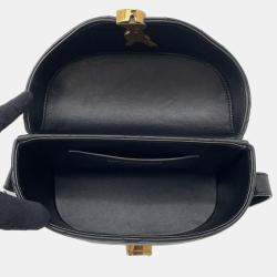Pre Owned Saint Laurent Paris June Box Shoulder Bag Black Leather