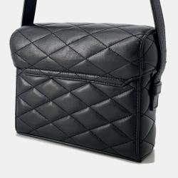 Pre Owned Saint Laurent Paris June Box Shoulder Bag Black Leather