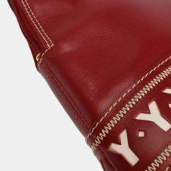 Pre Owned Yves Saint Laurent Red Leather Y Cut Out Handbag