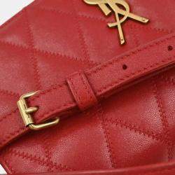 Pre Owned Saint Laurent Red Leather Shoulder Angie Chain Bag
