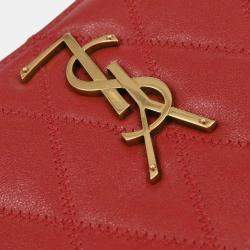 Pre Owned Saint Laurent Red Leather Shoulder Angie Chain Bag