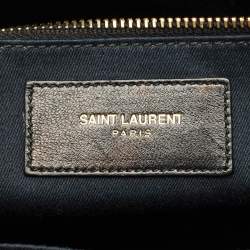 Pre Owned Saint Laurent Black Leather Medium Cabas Chyc Tote
