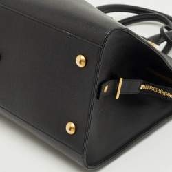 Pre Owned Saint Laurent Black Leather Medium Cabas Chyc Tote