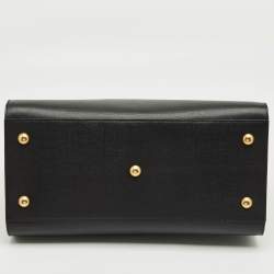 Pre Owned Saint Laurent Black Leather Medium Cabas Chyc Tote