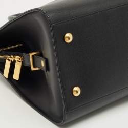 Pre Owned Saint Laurent Black Leather Medium Cabas Chyc Tote