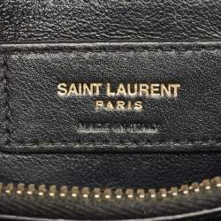 Pre Owned Saint Laurent Black Matelassé Leather Small Loulou Shoulder Bag