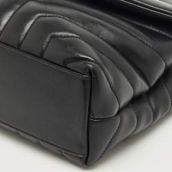 Pre Owned Saint Laurent Black Matelassé Leather Small Loulou Shoulder Bag