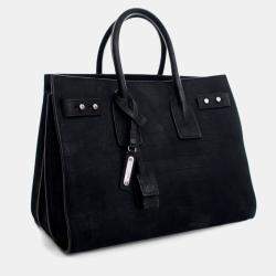 Pre Owned Saint Laurent Small Embossed Crocodile Nubuck Sac De Jour