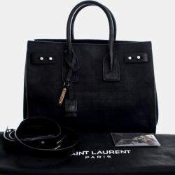 Pre Owned Saint Laurent Small Embossed Crocodile Nubuck Sac De Jour