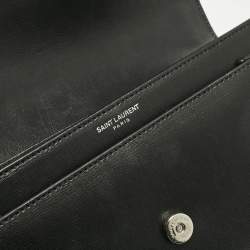 Pre Owned Saint Laurent Black Leather Medium Sunset Shoulder Bag
