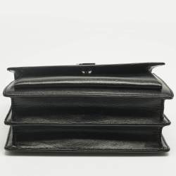 Pre Owned Saint Laurent Black Leather Medium Sunset Shoulder Bag