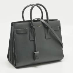 Pre Owned Saint Laurent Dark Grey Leather Small Classic Sac De Jour Tote