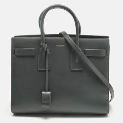 Pre Owned Saint Laurent Dark Grey Leather Small Classic Sac De Jour Tote