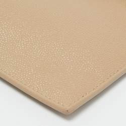 Pre Owned Saint Laurent Beige Leather Uptown Clutch