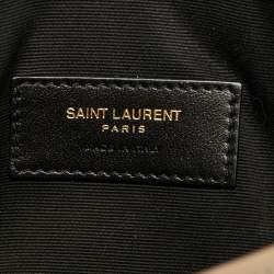 Pre Owned Saint Laurent Beige Leather Uptown Clutch