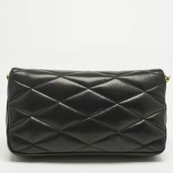 Pre Owned Saint Laurent Black Quilted Leather 87 Frame Fold Over Shoulder Bag