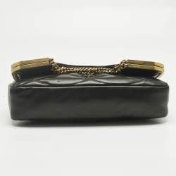 Pre Owned Saint Laurent Black Quilted Leather 87 Frame Fold Over Shoulder Bag