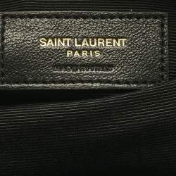 Pre Owned Saint Laurent Black Quilted Leather 87 Frame Fold Over Shoulder Bag