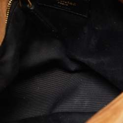 Pre Owned Saint Laurent Brown Quilted Suede Small Loulou Puffer Shoulder Bag