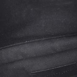 Pre Owned Saint Laurent Black Matelassé Leather Monogram Wristlet Pouch