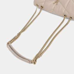 Pre Owned Saint Laurent Paris Beige Leather Lulu Puffer Crossbody Bag