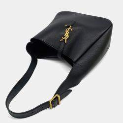 Pre Owned Saint Laurent Paris Black Leather LE 5 A 7 Small Hobo Bag