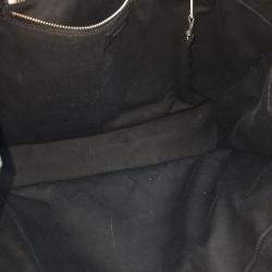 Pre Owned Saint Laurent Paris Black Cotton and Leather Rive Gauche Tote Bag