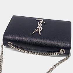 Pre Owned Saint Laurent Paris Black Leather Kate Bag