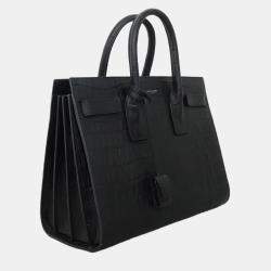 Pre Owned Saint Laurent Paris Croco Sac De Jour Bag