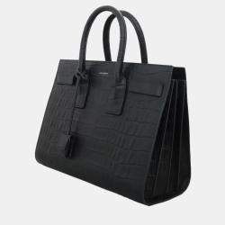 Pre Owned Saint Laurent Paris Croco Sac De Jour Bag