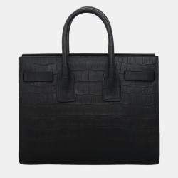Pre Owned Saint Laurent Paris Croco Sac De Jour Bag