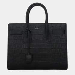 Pre Owned Saint Laurent Paris Croco Sac De Jour Bag