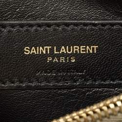 Pre Owned Saint Laurent Pale Green Matelassé Leather Medium College Top Handle Bag